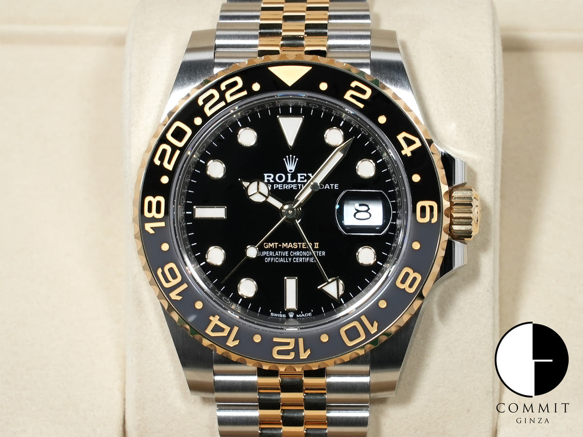 ロレックス GMTマスターII Ref.126713GRNR ステンレススチール/イエローゴールド ブラック文字盤 ジュビリーブレスレット 未使用 x54ue3if