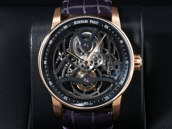オーデマピゲ CODE 11.59 バイ オーデマ ピゲ トゥールビヨン オープンワーク Ref.26600OR.OO.D002CR.01 ピンクゴールド ブラックラッカーインナーベゼル、オープンワーク文字盤 美品 y5zvardj