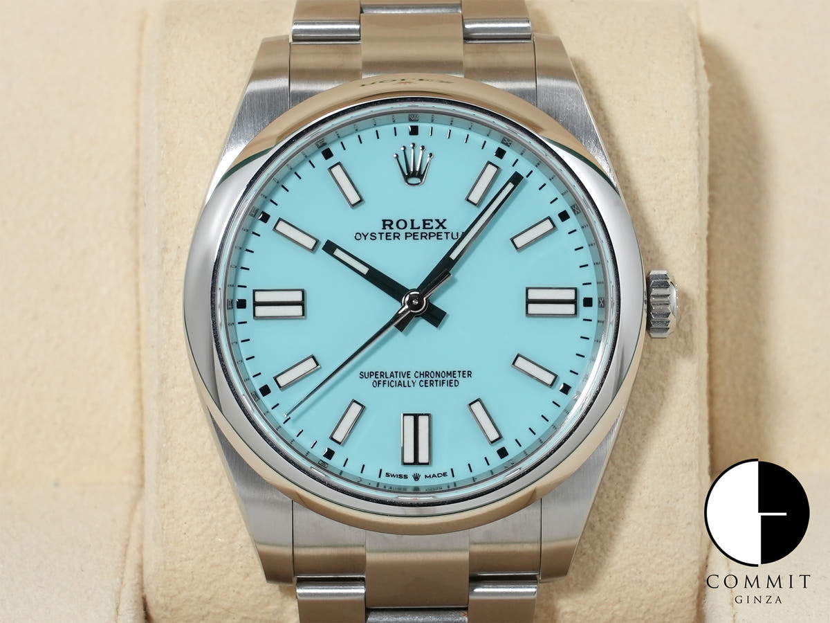 Rolex Oyster Perpetual 41 Ref. 124300 Stainless Steel Turquoise Dial Pre-owned (Good Condition) u646cgg8