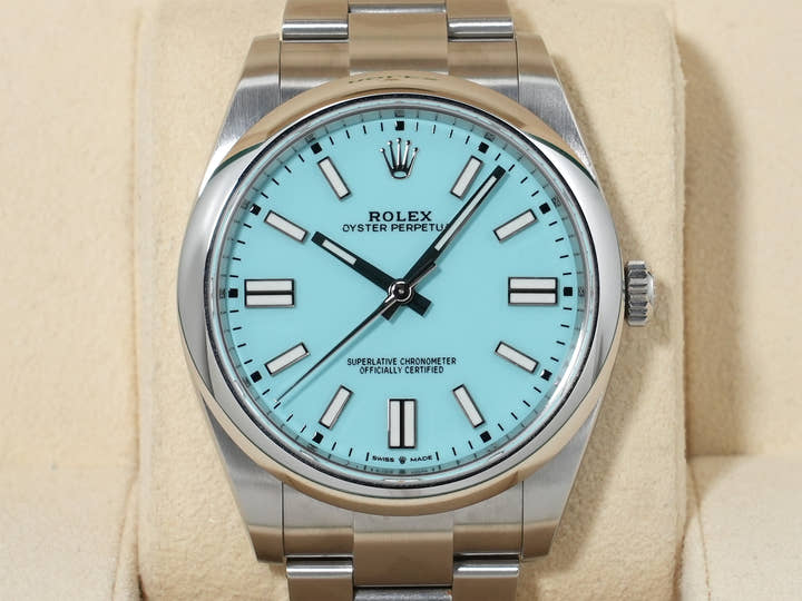 Rolex Oyster Perpetual 41 Ref. 124300 Stainless Steel Turquoise Dial Pre-owned (Good Condition) u646cgg8