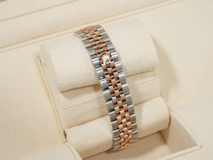 ロレックス デイトジャスト28 Ref.279171 ステンレススチール/エバーローズゴールド チョコレートx10Pダイヤ文字盤 ジュビリーブレスレット 中古 sqguks5h