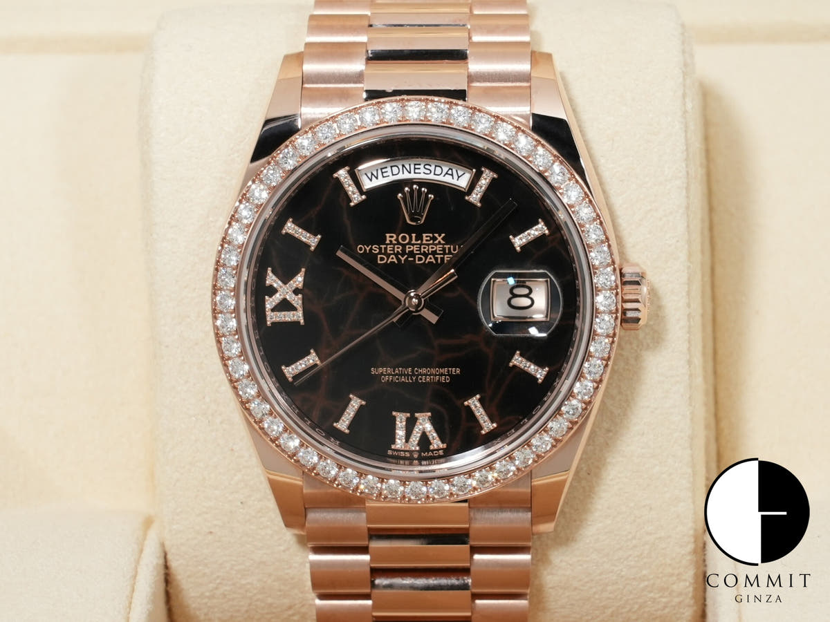 ロレックス デイデイト36 Ref.128345RBR エバーローズゴールド アイゼンキーゼル文字盤 極美品 yhyf6g24