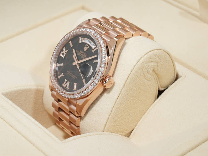 ロレックス デイデイト36 Ref.128345RBR エバーローズゴールド アイゼンキーゼル文字盤 極美品 yhyf6g24