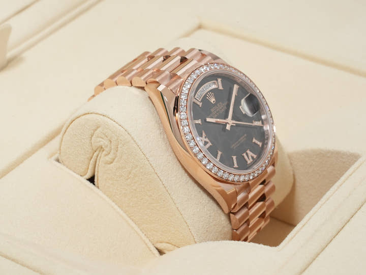 ロレックス デイデイト36 Ref.128345RBR エバーローズゴールド アイゼンキーゼル文字盤 極美品 yhyf6g24