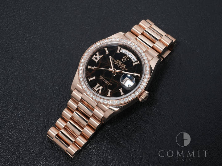 ロレックス デイデイト36 Ref.128345RBR エバーローズゴールド アイゼンキーゼル文字盤 極美品 yhyf6g24