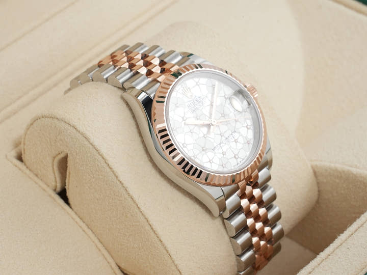 ロレックス デイトジャスト31 Ref.278271 ステンレススチール/エバーローズゴールド シルバーフローラルモチーフ文字盤 美中古 35efcw7a