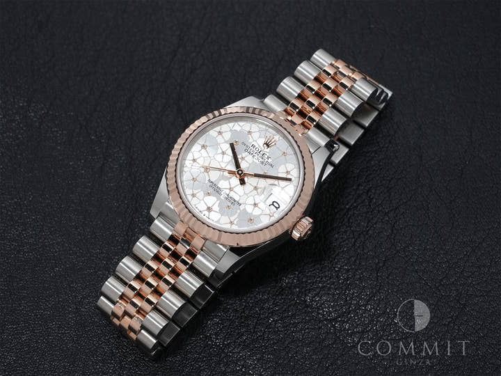 ロレックス デイトジャスト31 Ref.278271 ステンレススチール/エバーローズゴールド シルバーフローラルモチーフ文字盤 美中古 35efcw7a