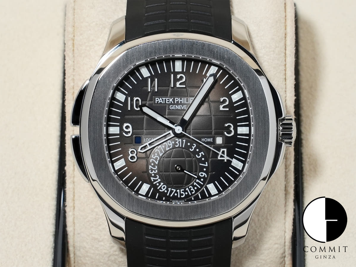 パテックフィリップ アクアノート トラベルタイム Ref.5164A-001 ステンレススチール ブラック文字盤 美品 o2indsse