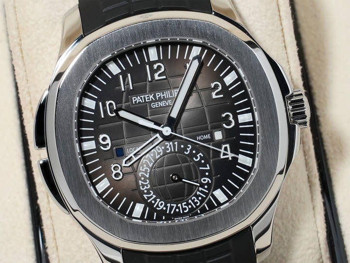 パテックフィリップ アクアノート トラベルタイム Ref.5164A-001 ステンレススチール ブラック文字盤 美品 o2indsse