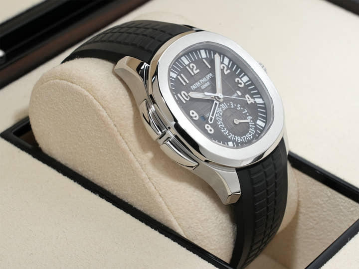 パテックフィリップ アクアノート トラベルタイム Ref.5164A-001 ステンレススチール ブラック文字盤 美品 o2indsse