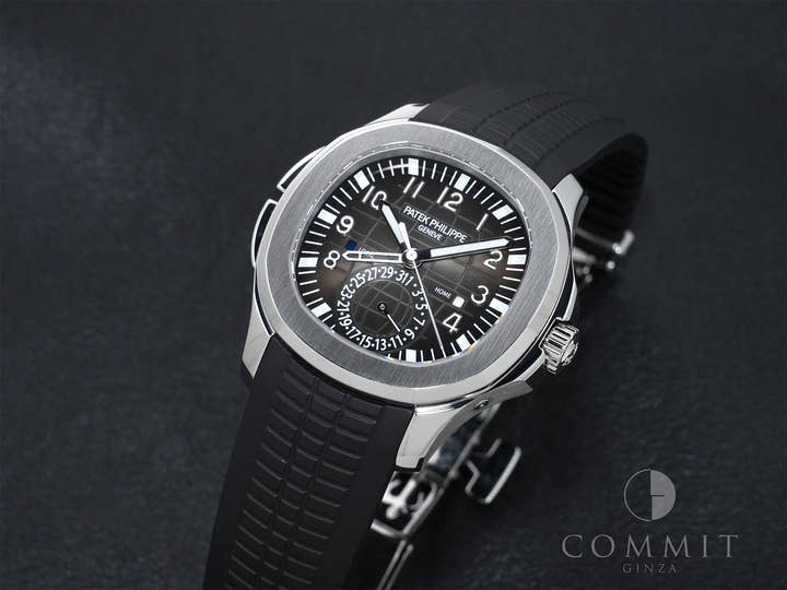 パテックフィリップ アクアノート トラベルタイム Ref.5164A-001 ステンレススチール ブラック文字盤 美品 o2indsse