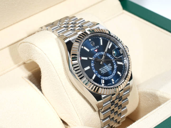 ロレックス スカイドゥエラー Ref.326934 ステンレススチール/ホワイトゴールド ブルー文字盤 ジュビリーブレスレット 美中古 mbbfnpj5