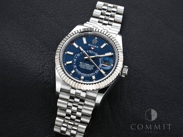 ロレックス スカイドゥエラー Ref.326934 ステンレススチール/ホワイトゴールド ブルー文字盤 ジュビリーブレスレット 美中古 mbbfnpj5