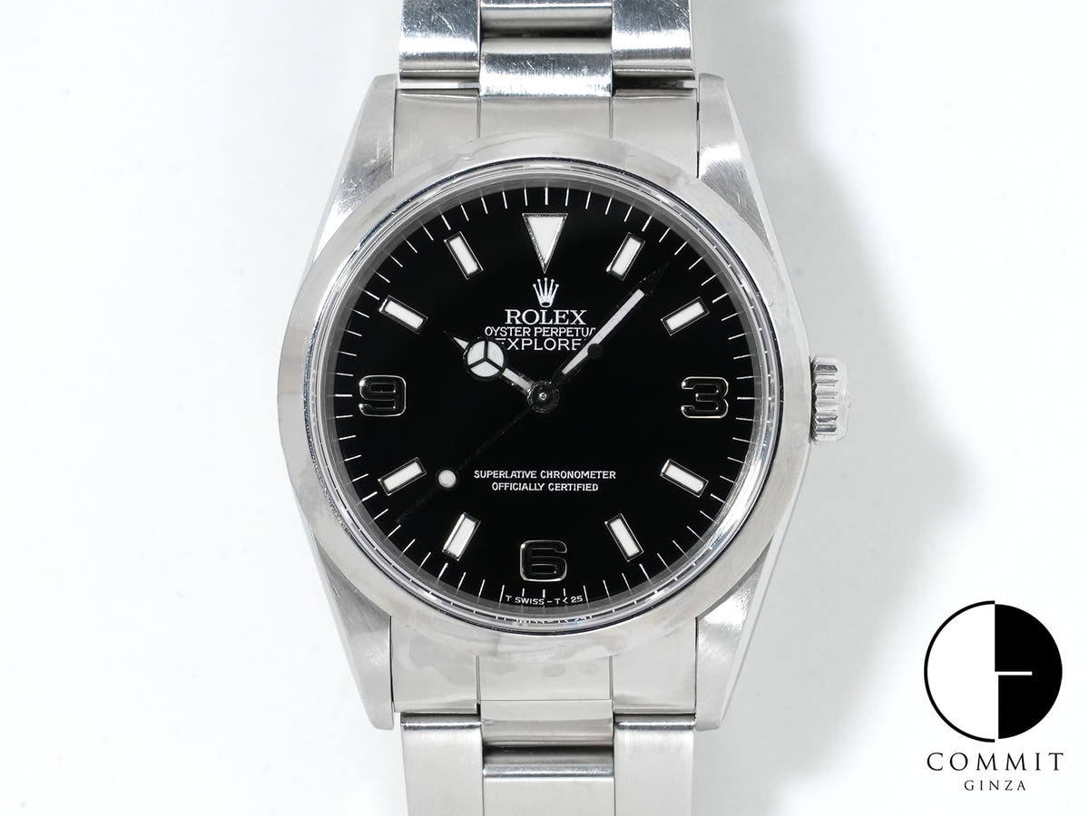 ロレックス エクスプローラーI Ref.14270 ステンレススチール ブラック文字盤 オイスターブレスレット 中古 md4hc9v4