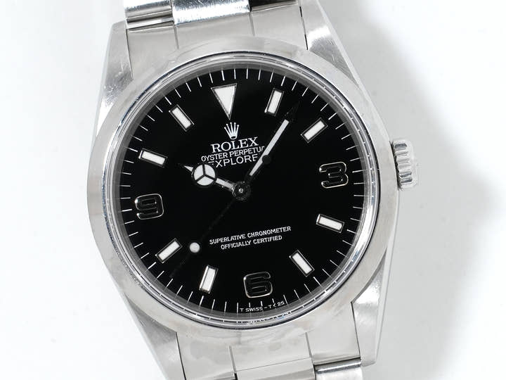 ロレックス エクスプローラーI Ref.14270 ステンレススチール ブラック文字盤 オイスターブレスレット 中古 md4hc9v4