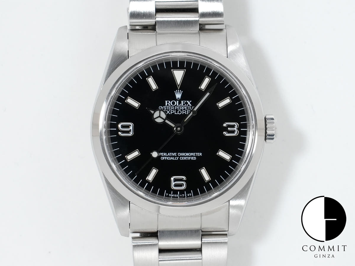 ロレックス エクスプローラーI Ref.14270 ステンレススチール ブラック文字盤 オイスターブレスレット 中古 jjowazff