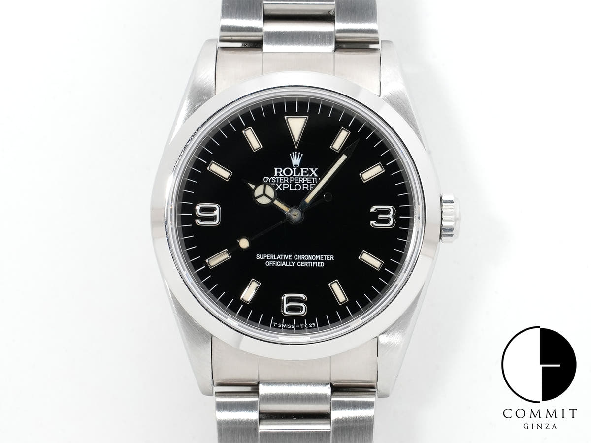 ロレックス エクスプローラーI Ref.14270 ステンレススチール ブラック文字盤 オイスターブレスレット 中古 975rwtg2
