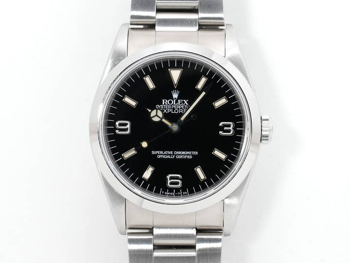 ロレックス エクスプローラーI Ref.14270 ステンレススチール ブラック文字盤 オイスターブレスレット 中古 975rwtg2