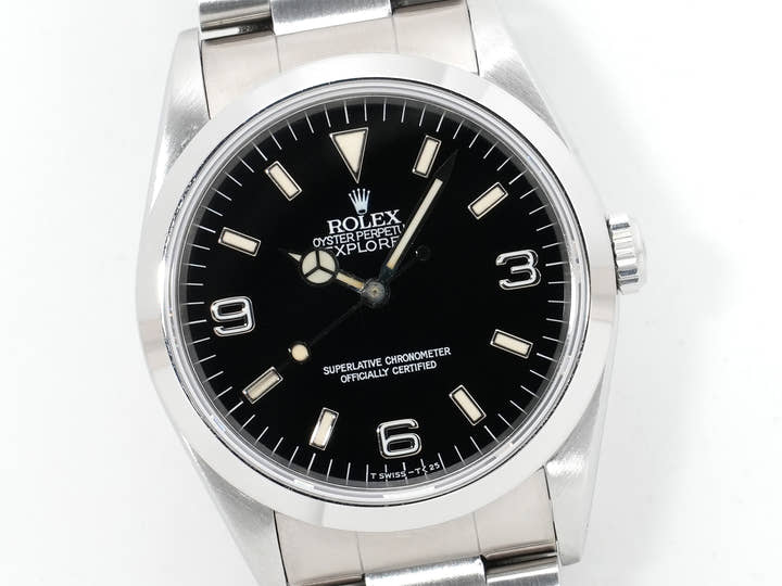 ロレックス エクスプローラーI Ref.14270 ステンレススチール ブラック文字盤 オイスターブレスレット 中古 975rwtg2