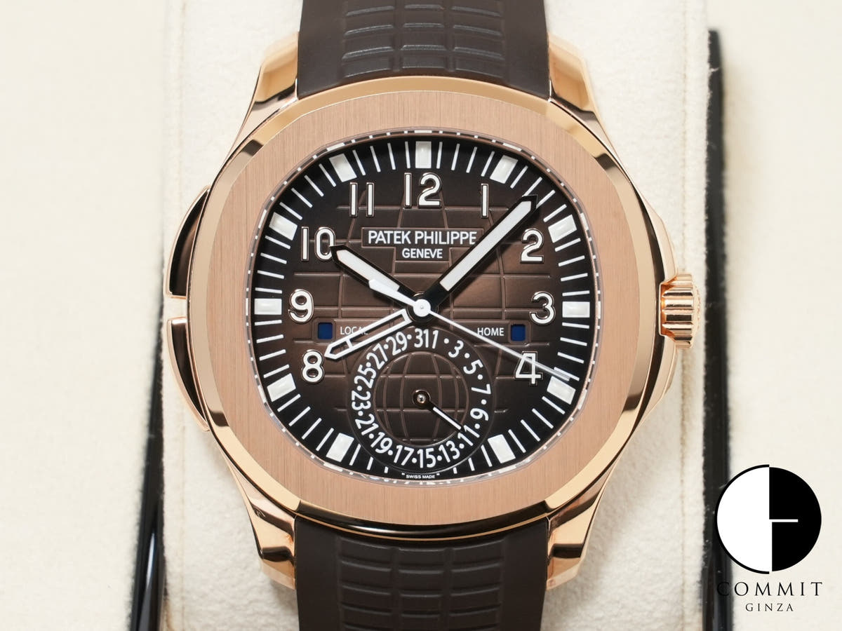 パテックフィリップ アクアノート Ref.5164R-001 ローズゴールド ブラウン エンボス文字盤 美品 6rifj45e