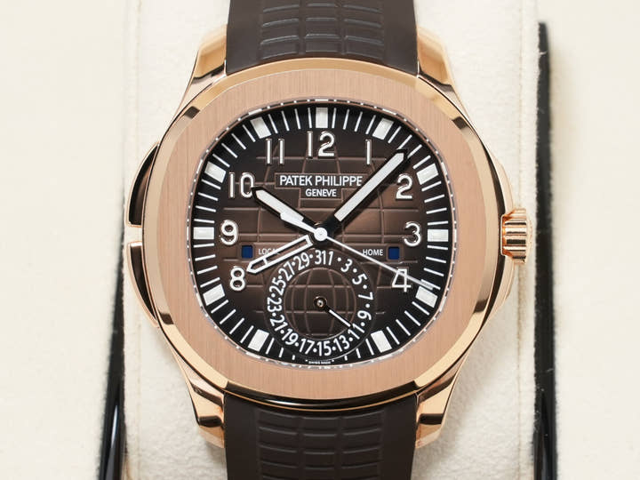 パテックフィリップ アクアノート Ref.5164R-001 ローズゴールド ブラウン エンボス文字盤 美品 6rifj45e