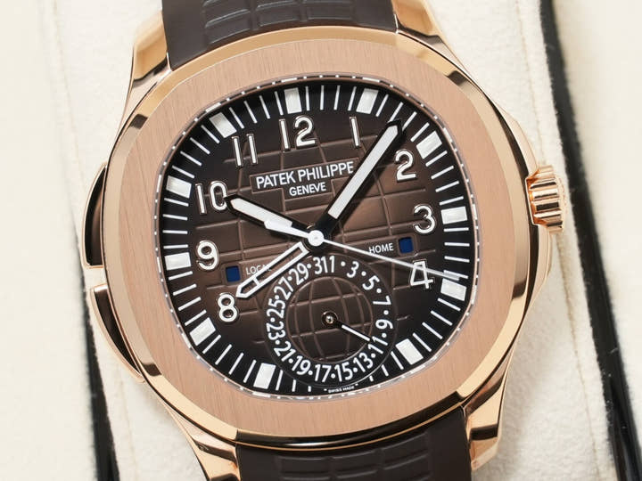 パテックフィリップ アクアノート Ref.5164R-001 ローズゴールド ブラウン エンボス文字盤 美品 6rifj45e