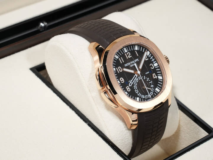 パテックフィリップ アクアノート Ref.5164R-001 ローズゴールド ブラウン エンボス文字盤 美品 6rifj45e