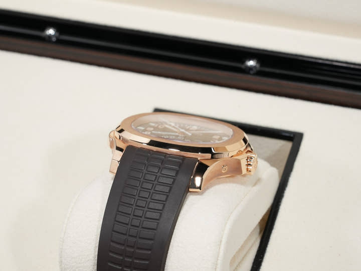 パテックフィリップ アクアノート Ref.5164R-001 ローズゴールド ブラウン エンボス文字盤 美品 6rifj45e