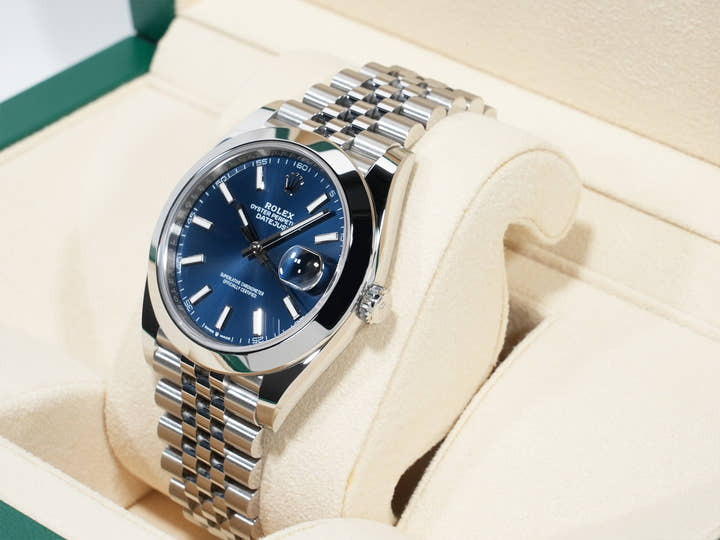 ロレックス デイトジャスト41 Ref.126300 ステンレススチール ブライトブルー文字盤 ジュビリーブレスレット 美中古 3oweqrrh