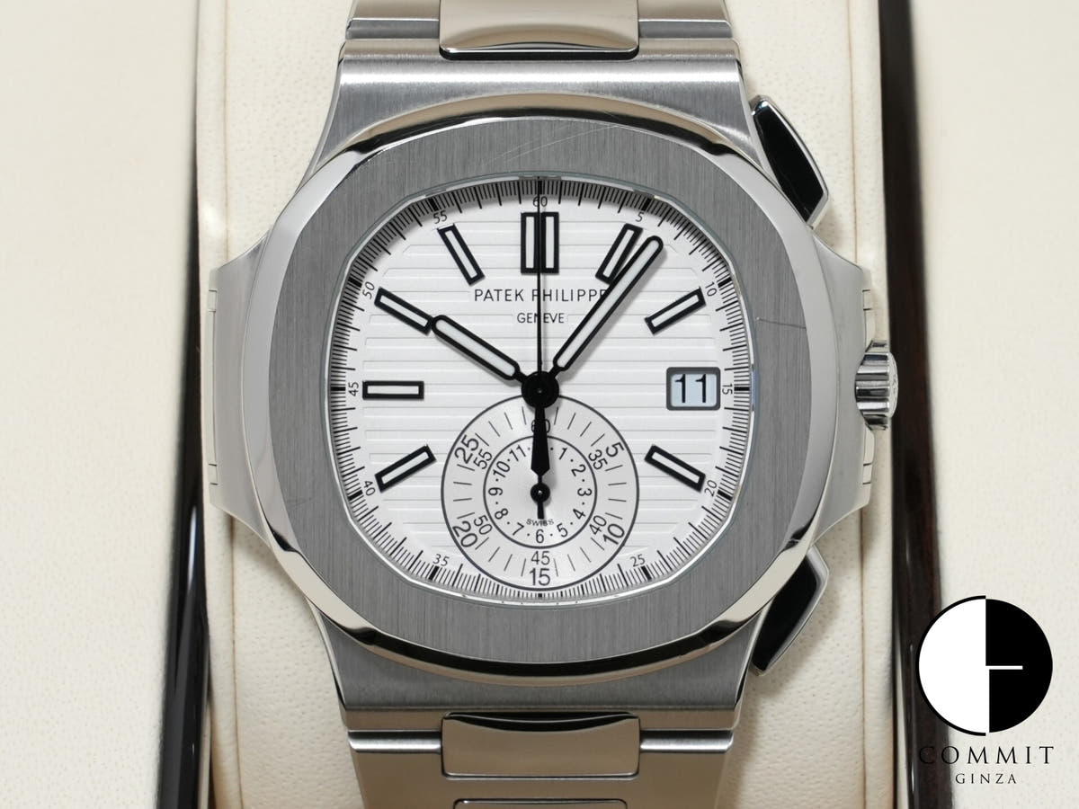 パテックフィリップ ノーチラス クロノグラフ Ref.5980/1A-019 ステンレススチール ホワイト文字盤 中古 ki9d3e4w