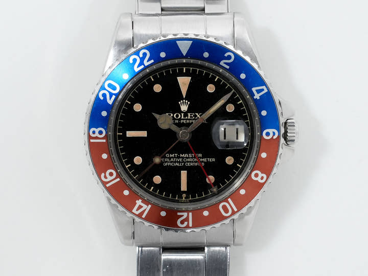 ロレックス GMTマスター Ref.1675 ステンレススチール ブラック文字盤 オイスターブレスレット 中古 qagzrqyi