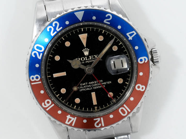 ロレックス GMTマスター Ref.1675 ステンレススチール ブラック文字盤 オイスターブレスレット 中古 qagzrqyi