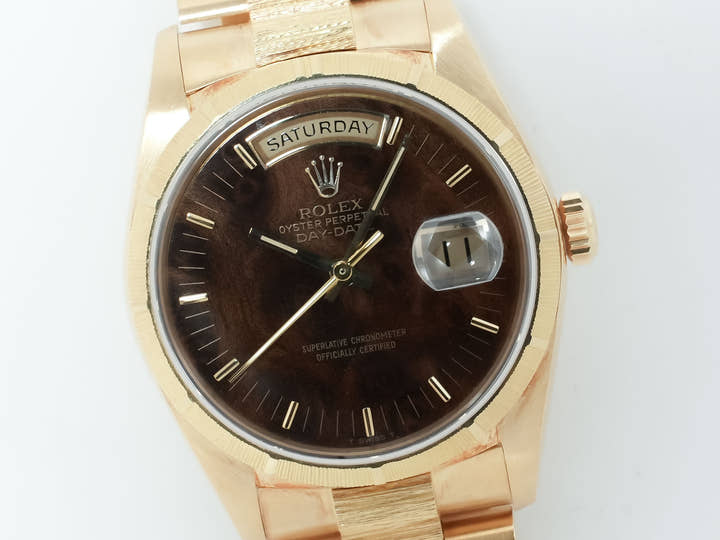 ロレックス デイデイト36 Ref.18078 イエローゴールド マホガニー文字盤 中古 4b8yhmtv