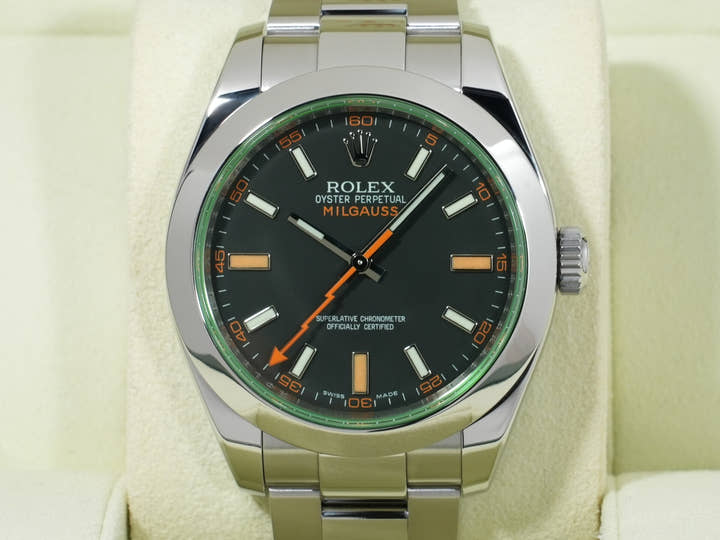 ロレックス ミルガウス Ref.116400GV ステンレススチール ブラック文字盤 美品 rf6e46pt