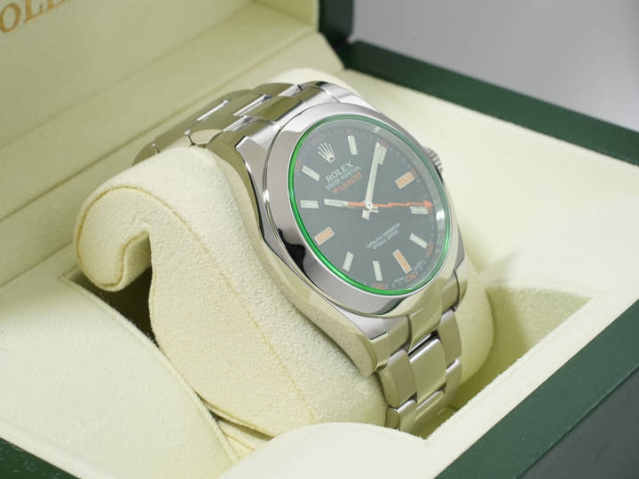 ロレックス ミルガウス Ref.116400GV ステンレススチール ブラック文字盤 美品 rf6e46pt