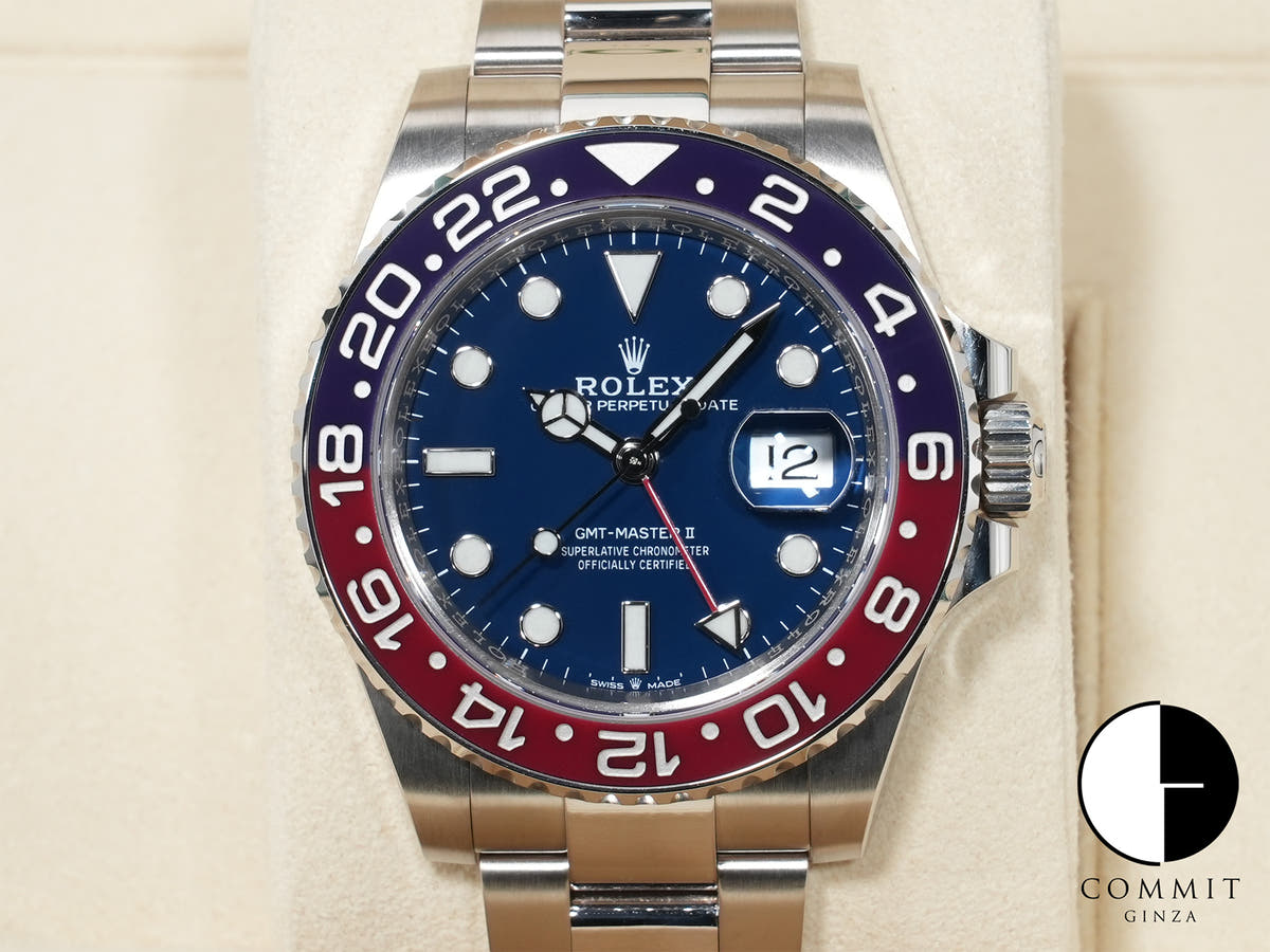 ロレックス GMTマスターII Ref.126719BLRO ホワイトゴールド ミッドナイトブルー文字盤 オイスターブレスレット 美品 r6c7i446