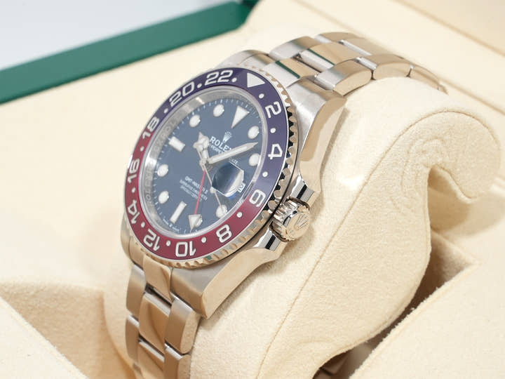 ロレックス GMTマスターII Ref.126719BLRO ホワイトゴールド ミッドナイトブルー文字盤 オイスターブレスレット 美品 r6c7i446