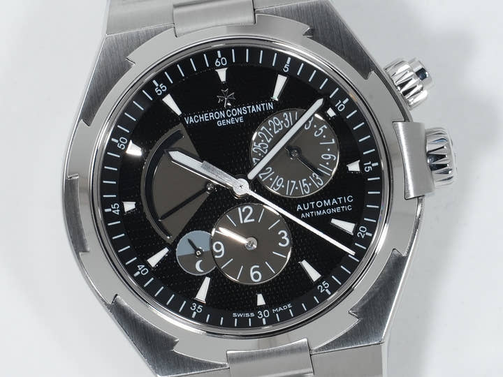Vacheron Constantin Overseas Dual Time Ref. 47450/B01A-9227 Stainless Steel Black Dial Pre-owned (Good Condition) zwnyk6gd
