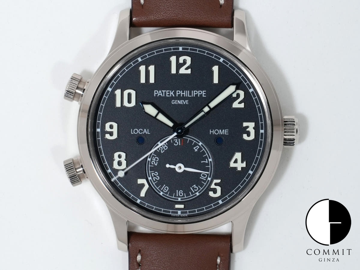 パテックフィリップ カラトラバ パイロット トラベルタイム Ref.5524G-001 ホワイトゴールド ブルー文字盤 中古 7xis5ozf