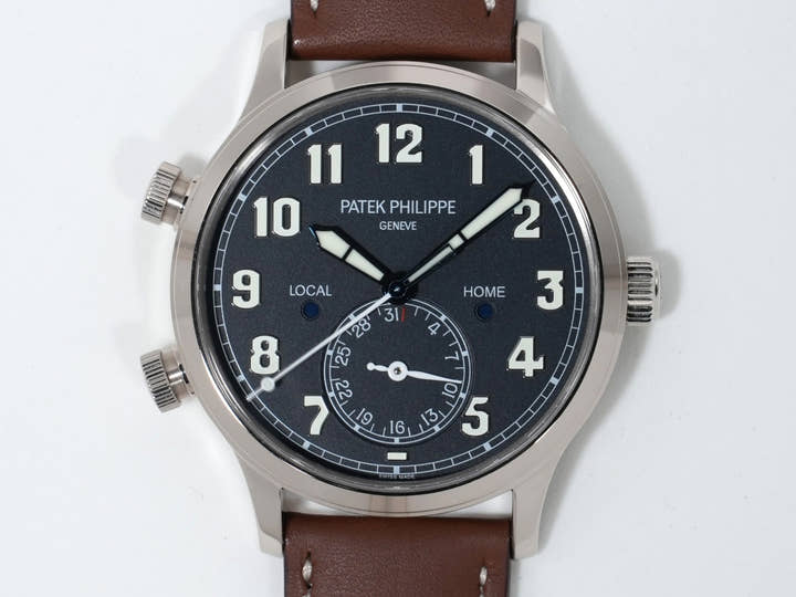 パテックフィリップ カラトラバ パイロット トラベルタイム Ref.5524G-001 ホワイトゴールド ブルー文字盤 中古 7xis5ozf