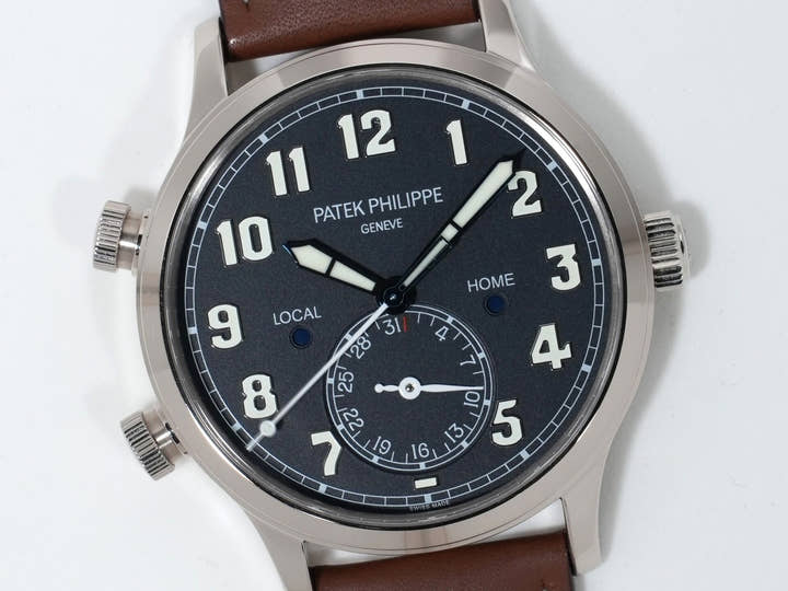 パテックフィリップ カラトラバ パイロット トラベルタイム Ref.5524G-001 ホワイトゴールド ブルー文字盤 中古 7xis5ozf