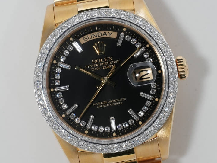 ロレックス デイデイト36 Ref.18048 イエローゴールド ブラック文字盤 美中古 9p8n8oki