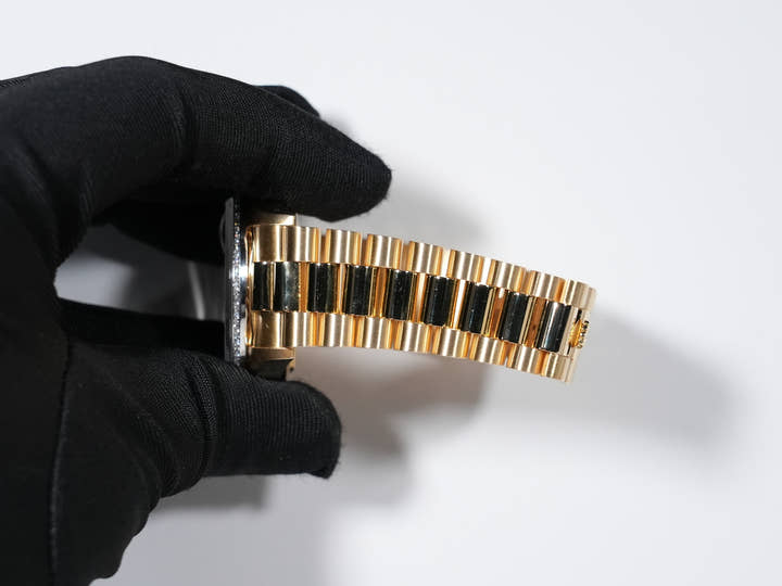 ロレックス デイデイト36 Ref.18048 イエローゴールド ブラック文字盤 美中古 9p8n8oki