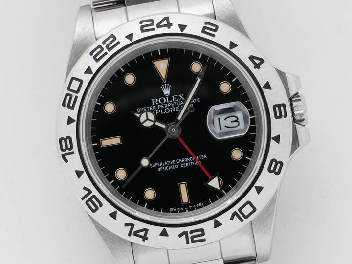 ロレックス エクスプローラーII Ref.16550 ステンレススチール ブラック文字盤 オイスターブレスレット 中古 3jathfx8