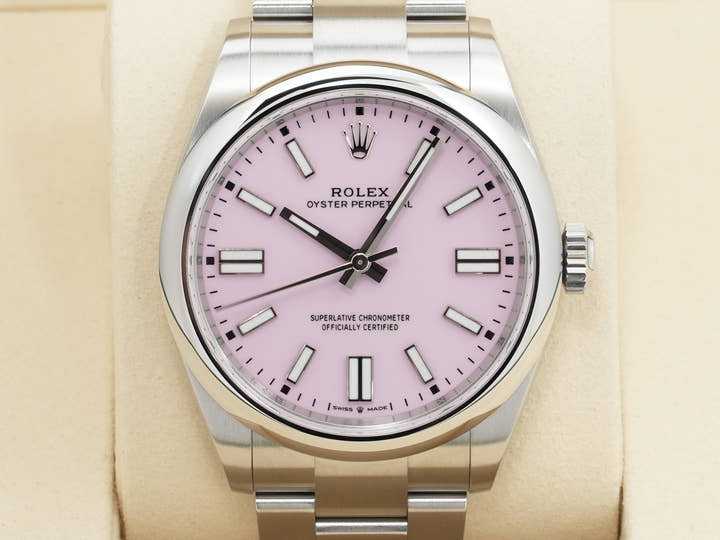 ロレックス オイスターパーペチュアル41 Ref.134300 ステンレススチール キャンディピンク文字盤 未使用 uw8pqd4s
