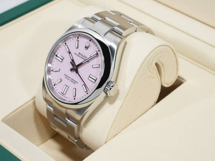 ロレックス オイスターパーペチュアル41 Ref.134300 ステンレススチール キャンディピンク文字盤 未使用 uw8pqd4s
