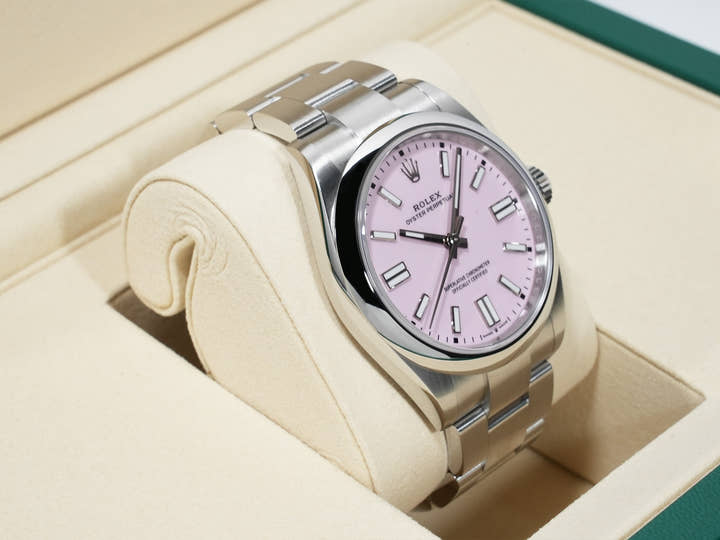 ロレックス オイスターパーペチュアル41 Ref.134300 ステンレススチール キャンディピンク文字盤 未使用 uw8pqd4s