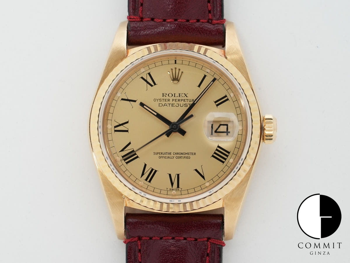 ロレックス デイトジャスト Ref.16018 イエローゴールド シャンパン バックリー文字盤 中古 cixxop7g