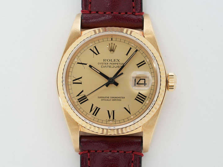 ロレックス デイトジャスト Ref.16018 イエローゴールド シャンパン バックリー文字盤 中古 cixxop7g