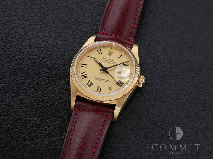 ロレックス デイトジャスト Ref.16018 イエローゴールド シャンパン バックリー文字盤 中古 cixxop7g